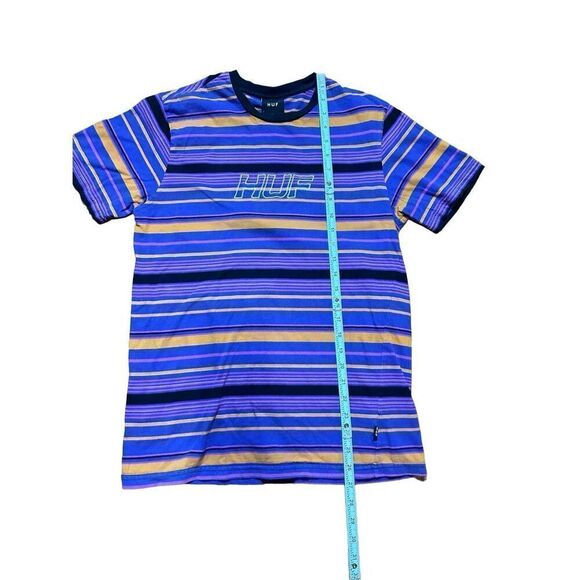 HUF men’s purple yellow stripe shirt 90s vibes retro sz M - Picture 5 of 7